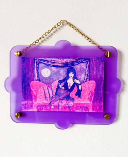 Elvira Mistress of the Dark framed 4x6" riso print