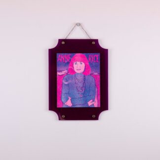 Anne Rice purple framed riso print (flo pink / blue)