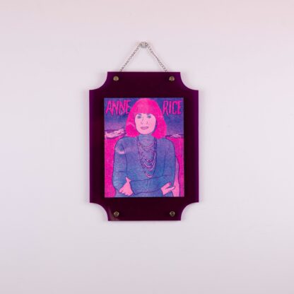 Anne Rice purple framed riso print (flo pink / blue)