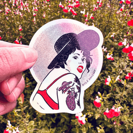 Kyle Holiday - W 2.44″ x H 3″Holographic Sticker