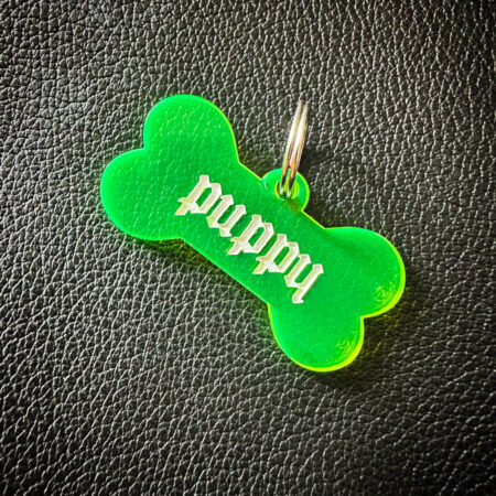 Custom Puppy Play Tag - fluorescent green or pink